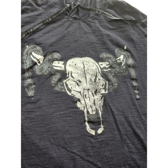 Under Armour Project Rock Hoodie Men XXL Bull Skull Graphic Short Sleeve Loose - Picture 6 of 16